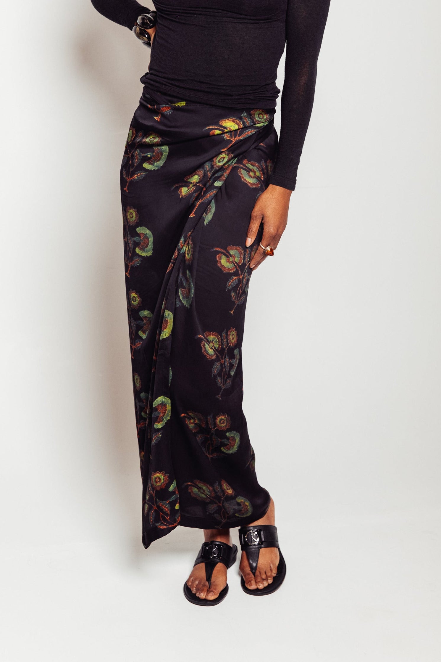 Ajrakh Block-Print Modal & Silk Twist Skirt