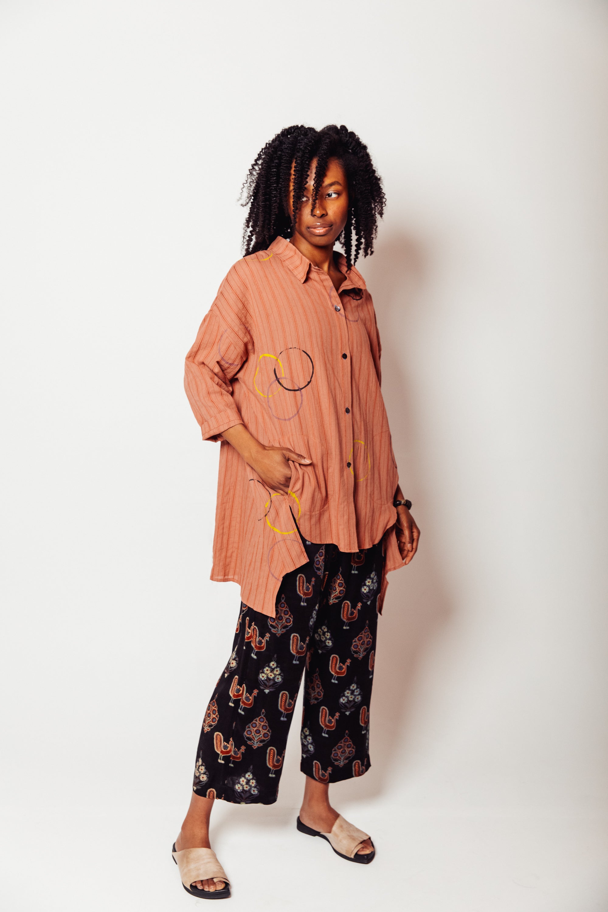 Hand-Painted Tilt Button-Up