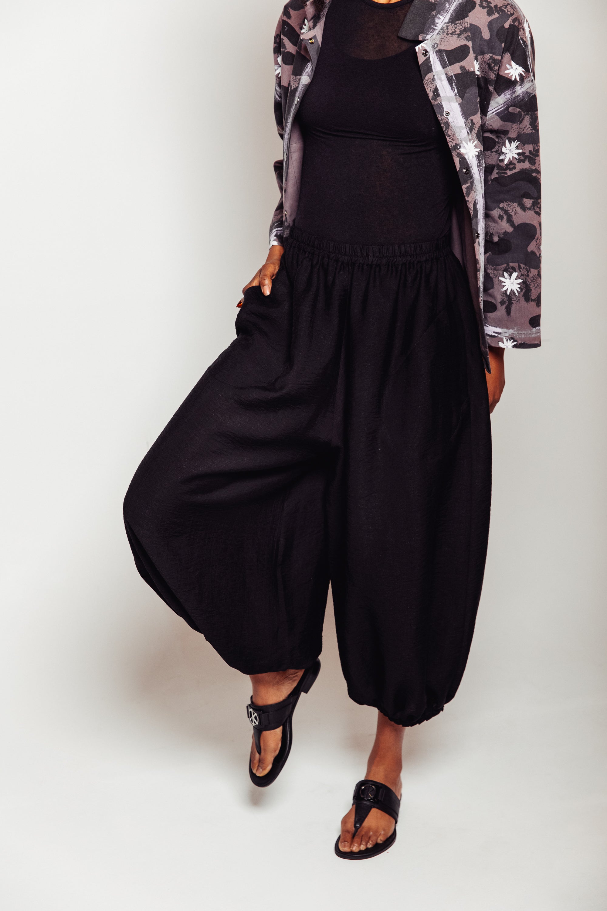 Japanese Modal & Nylon Hand-Pleated Tulip Pant