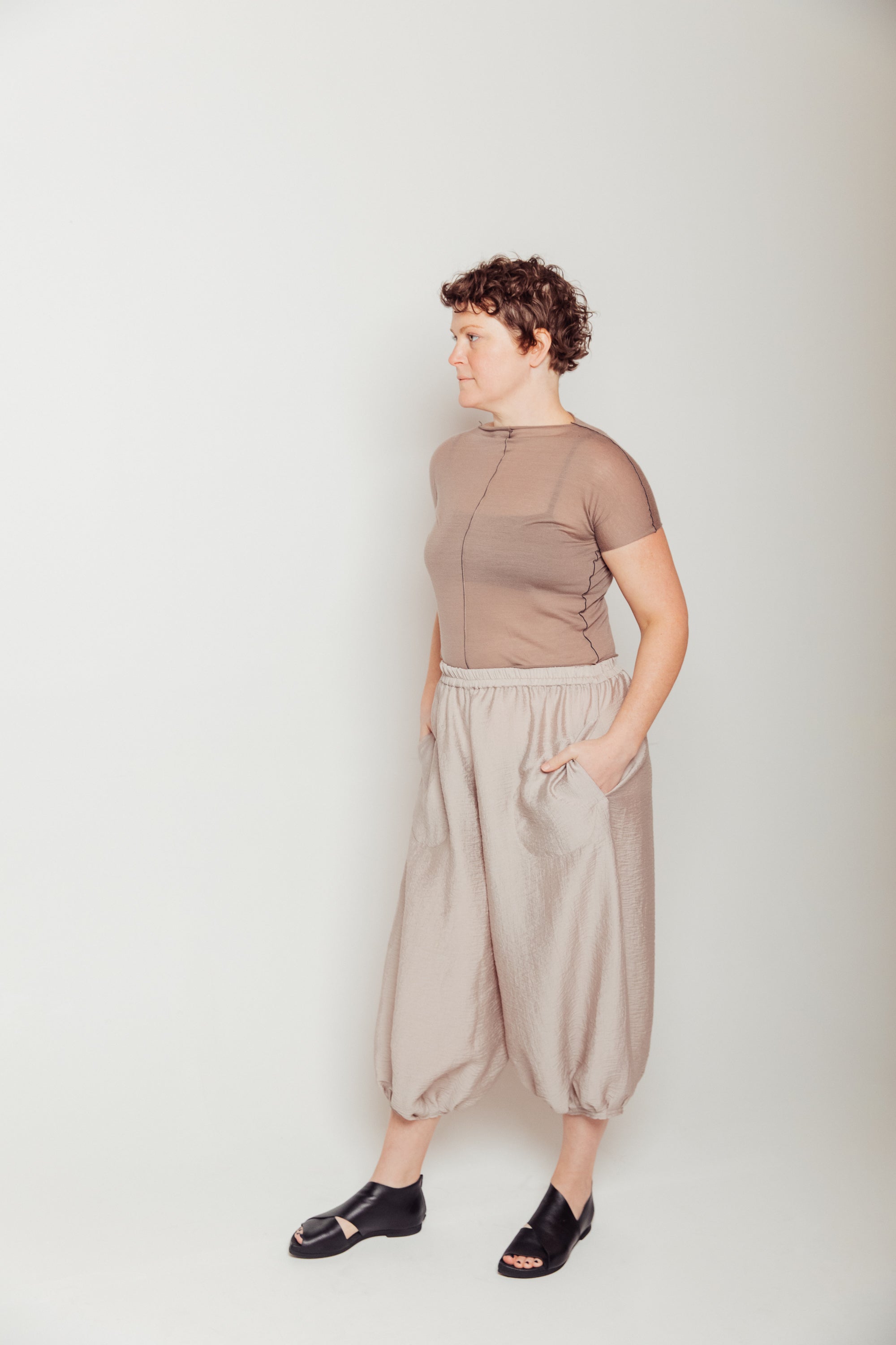 Japanese Modal & Nylon Hand-Pleated Tulip Pant