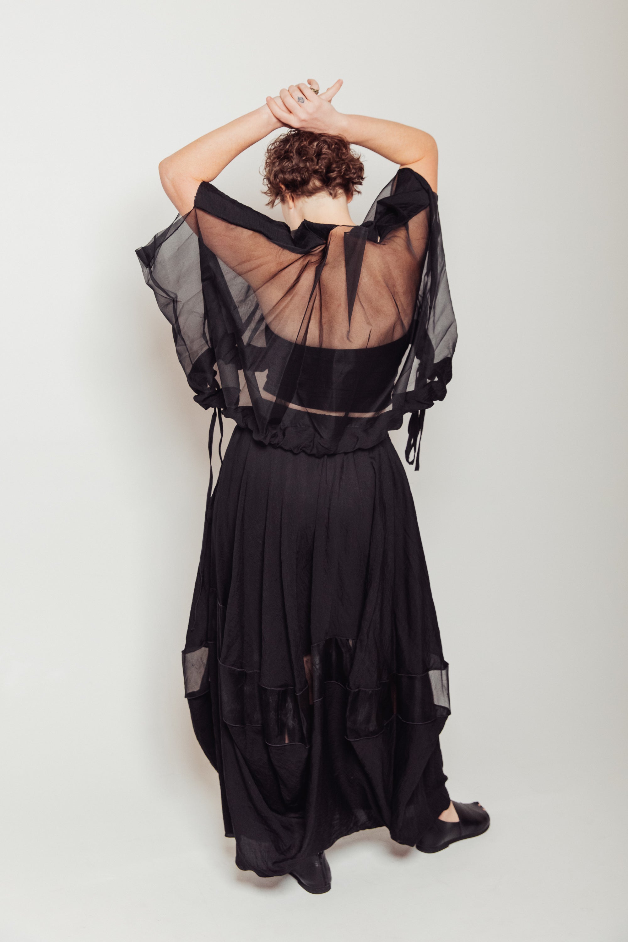 Hand-Painted Silk Organza Midnight Topper