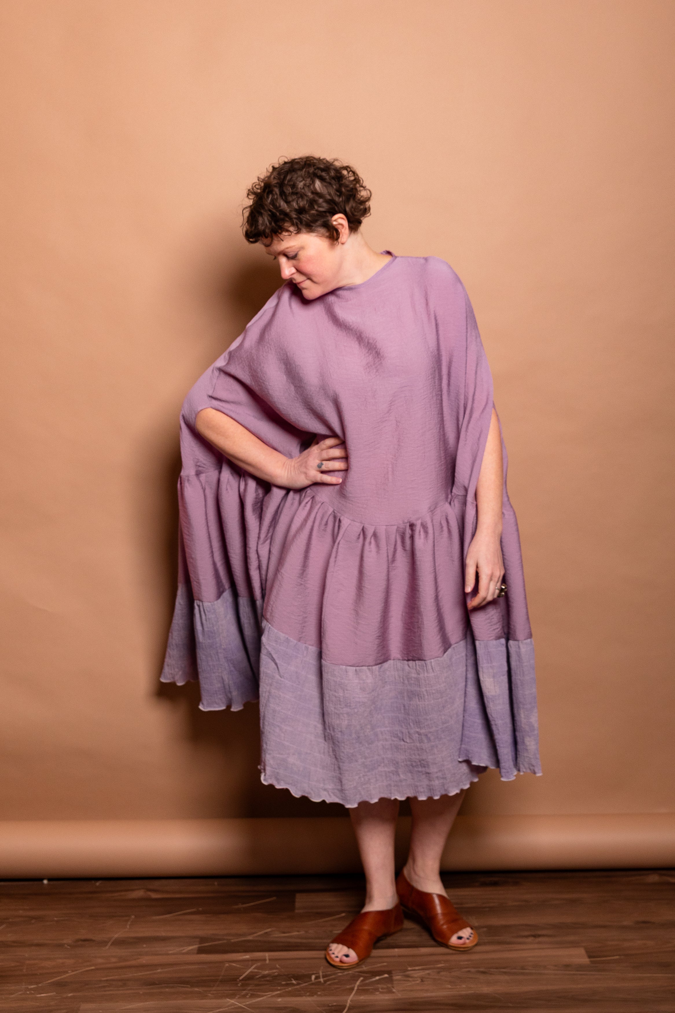 Hand-Painted Sweep Midi Dress
