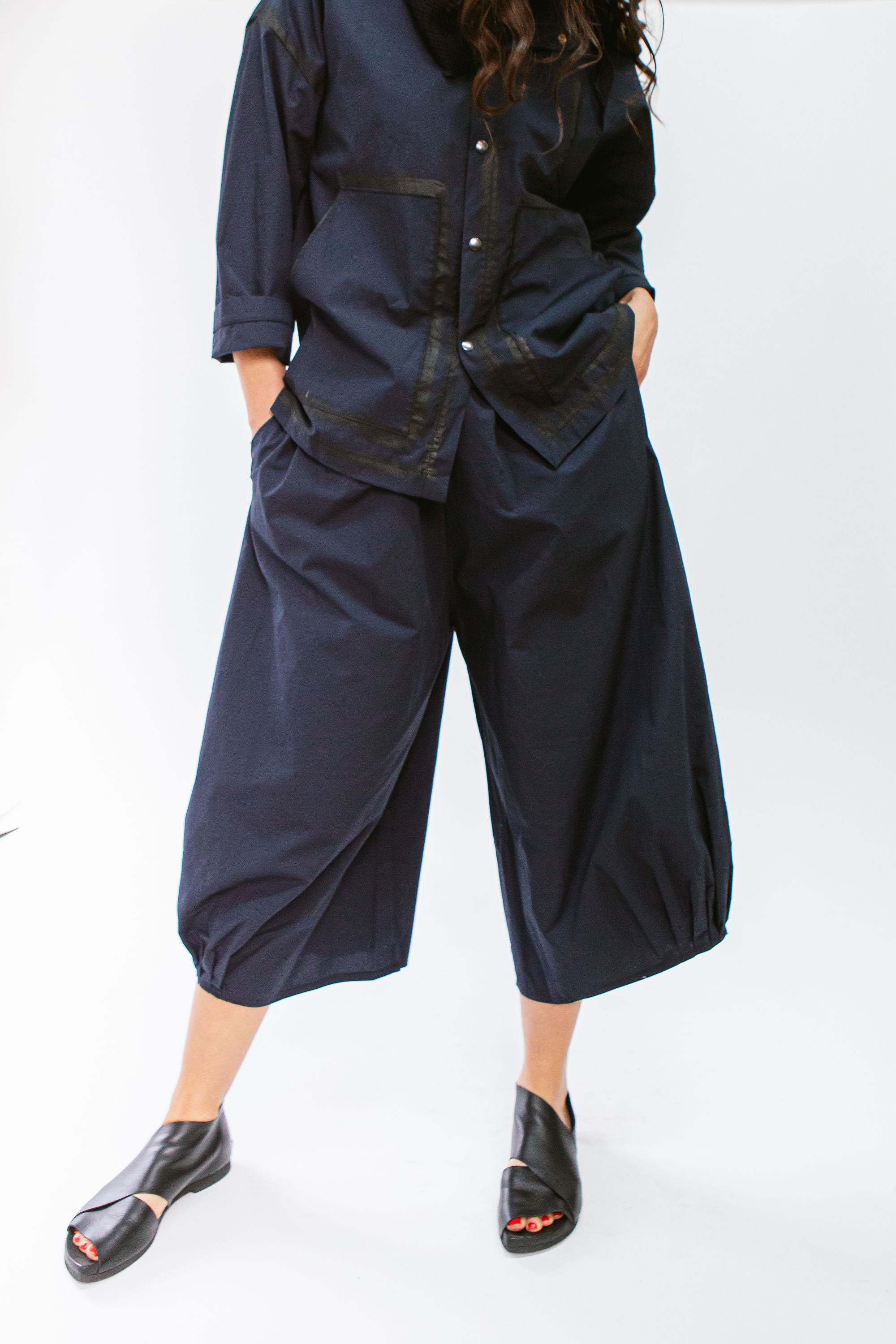 Crinkle Pant Navy