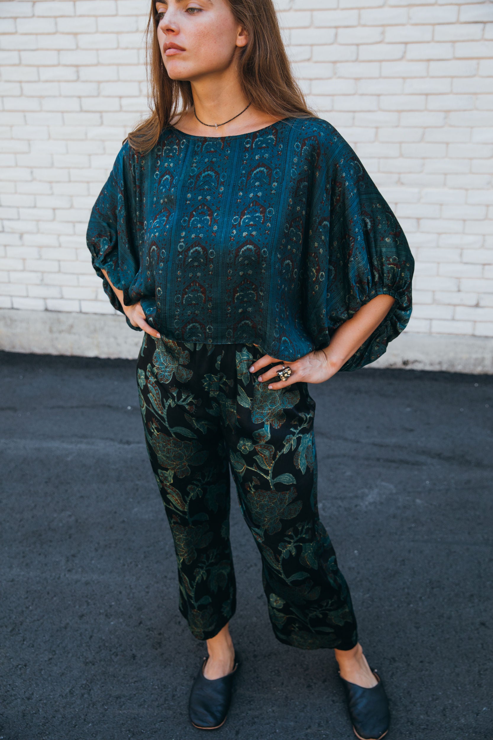 Crinkle Crop in Modal Silk