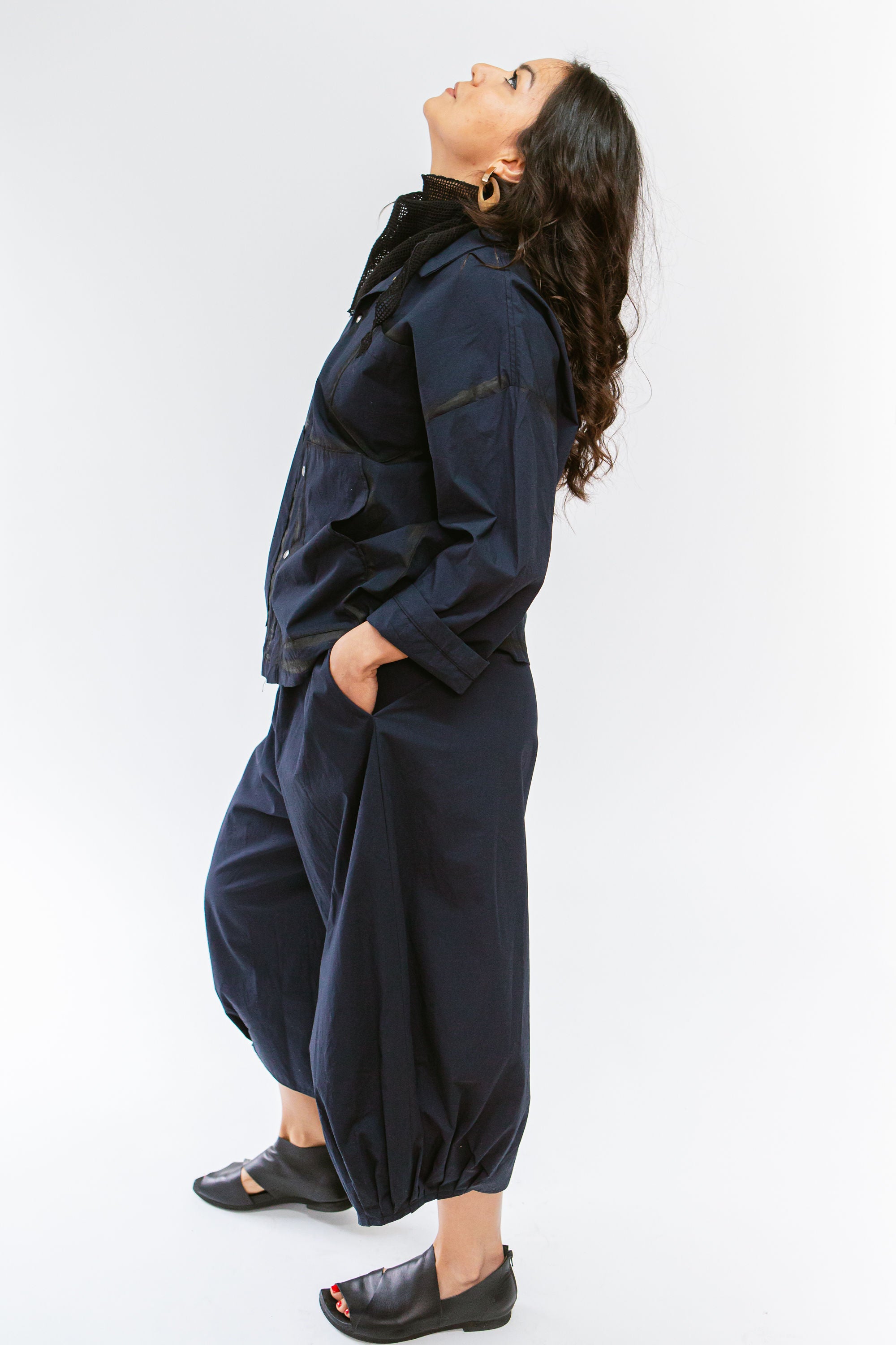 Crinkle Pant Navy
