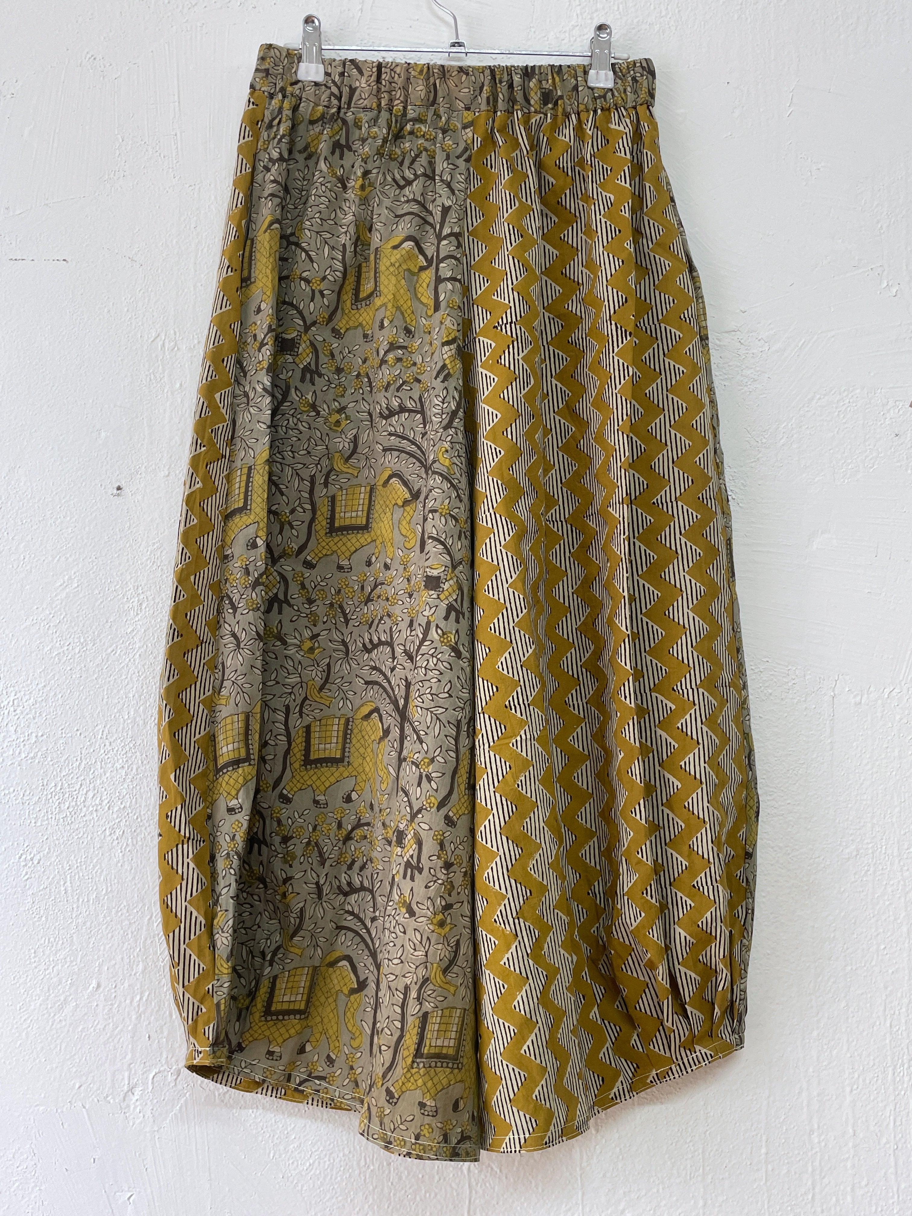 Crinkle Pant Block Print