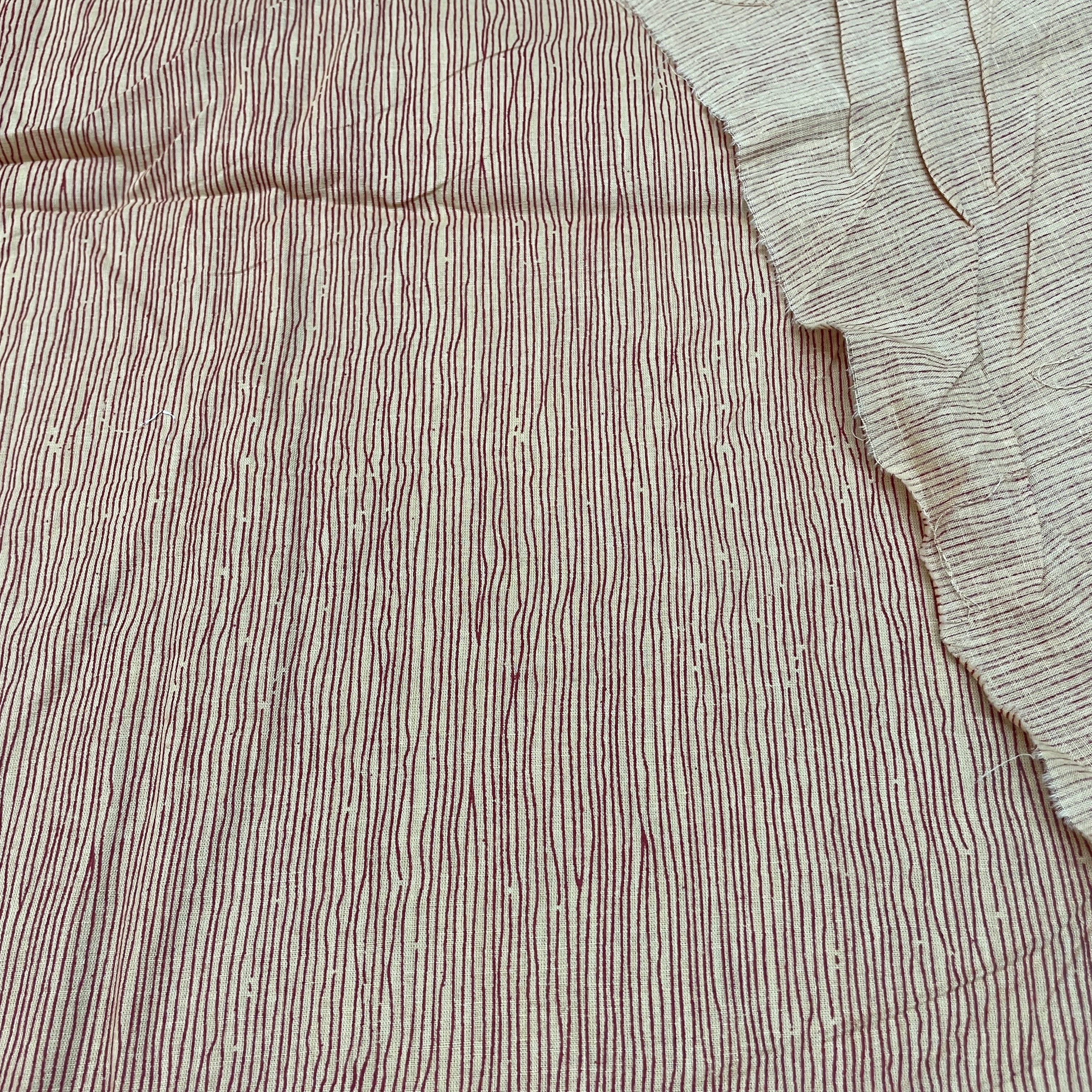 Hand Block Print Red Stripe