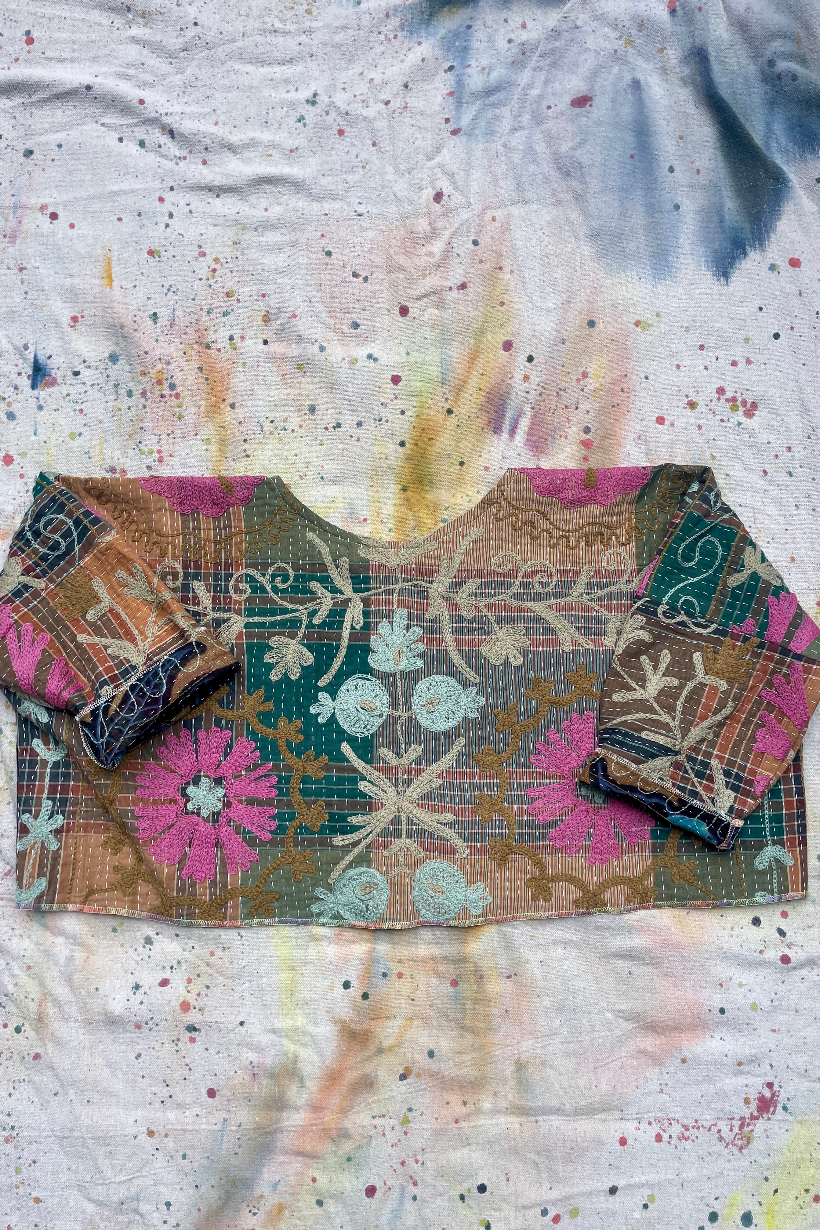 Reversible Antique Suzani & Indigo Bogolan Shift Topper