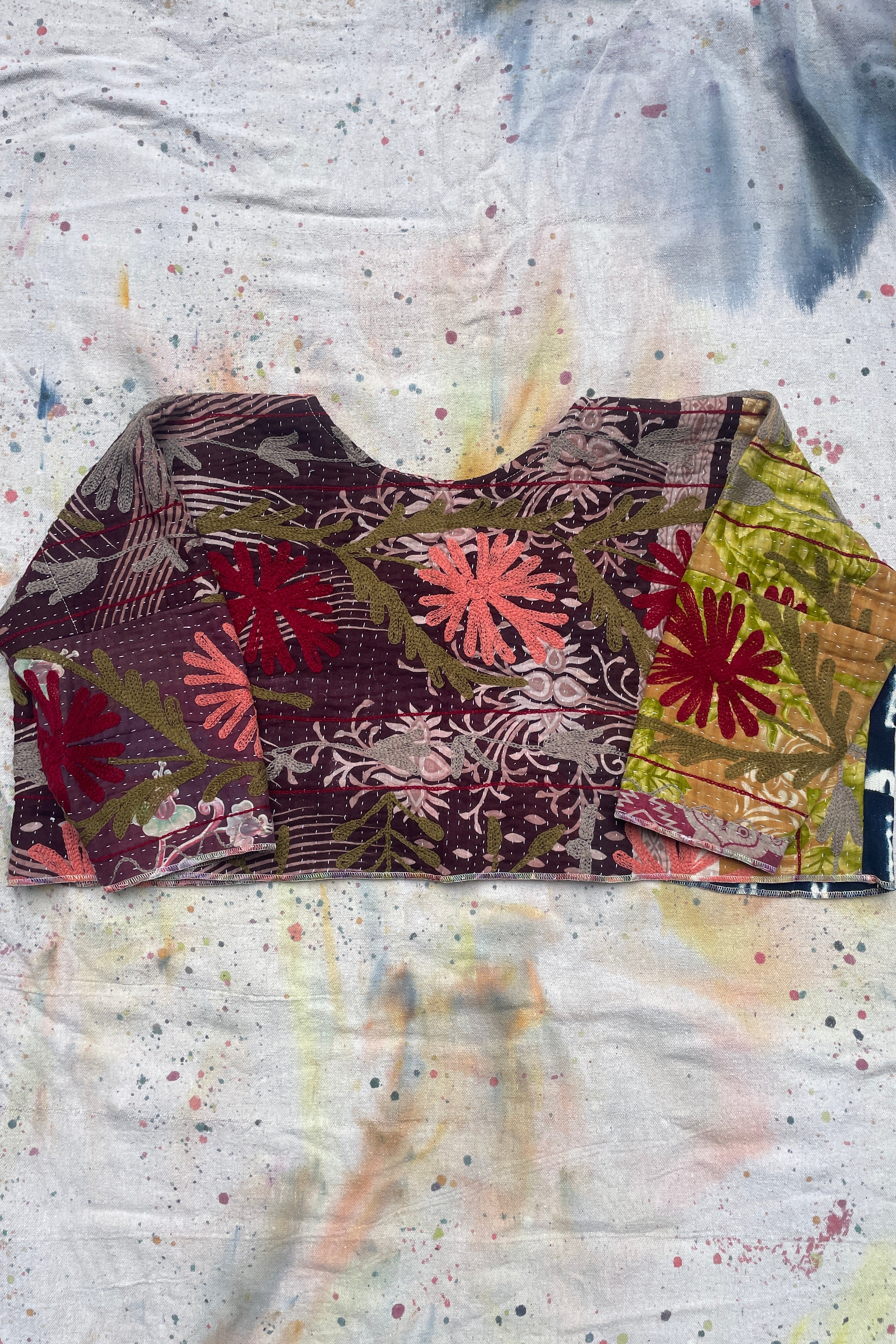 Reversible Antique Suzani & Indigo Bogolan Shift Topper