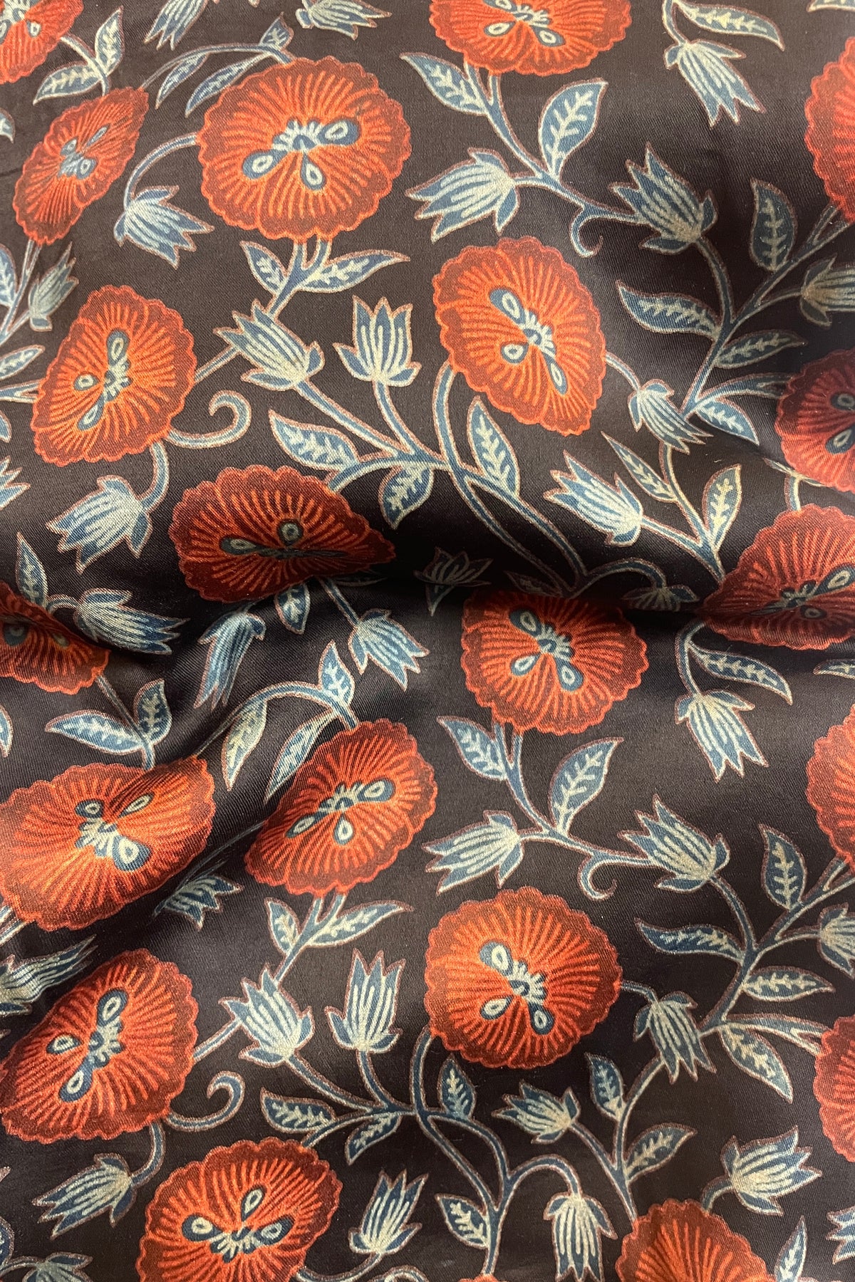 Block-Print Modal & Silk Crinkle Crop Blouse