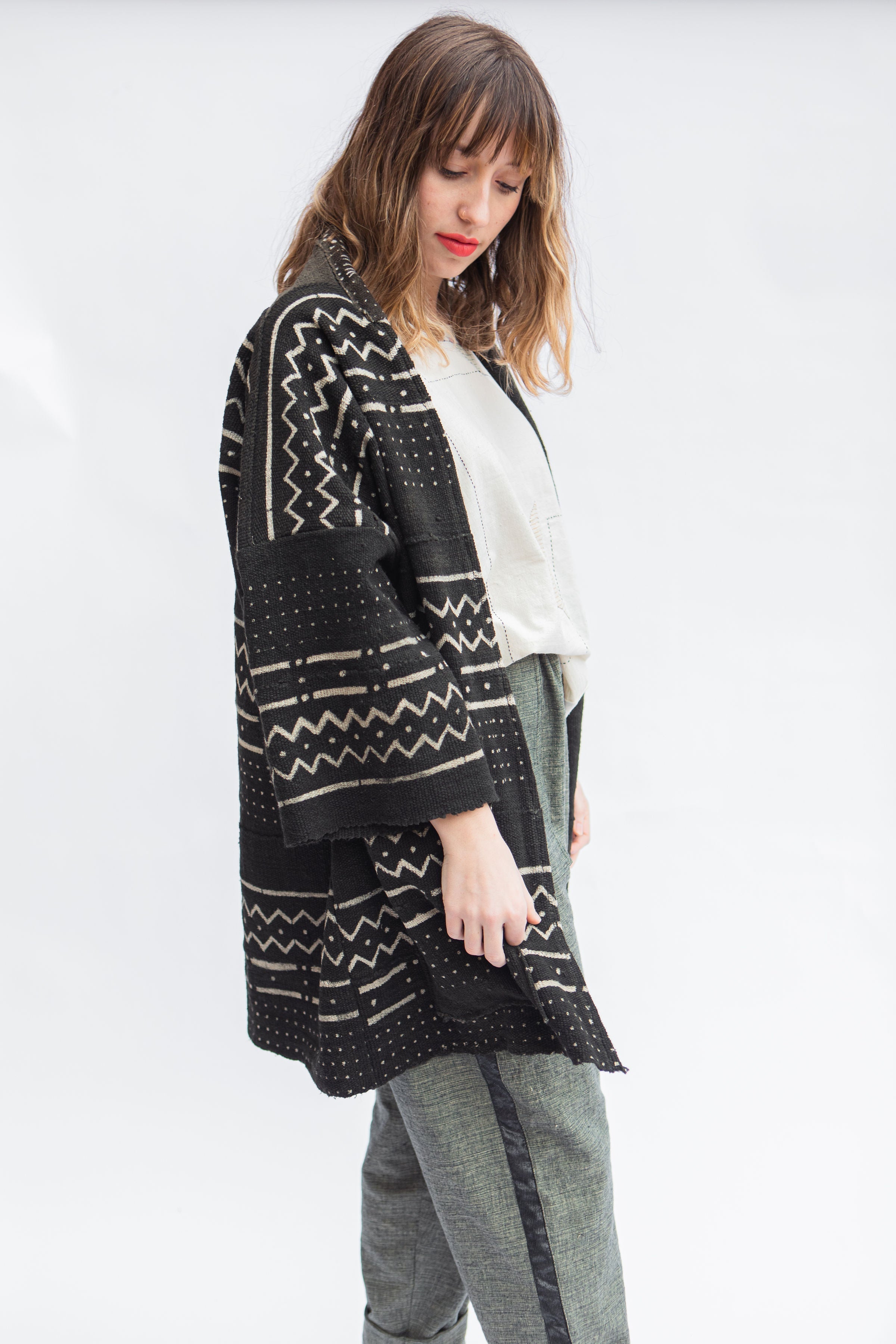 Bogolan Mud-Cloth Handwoven Organic Cotton Denim Harbor Jacket
