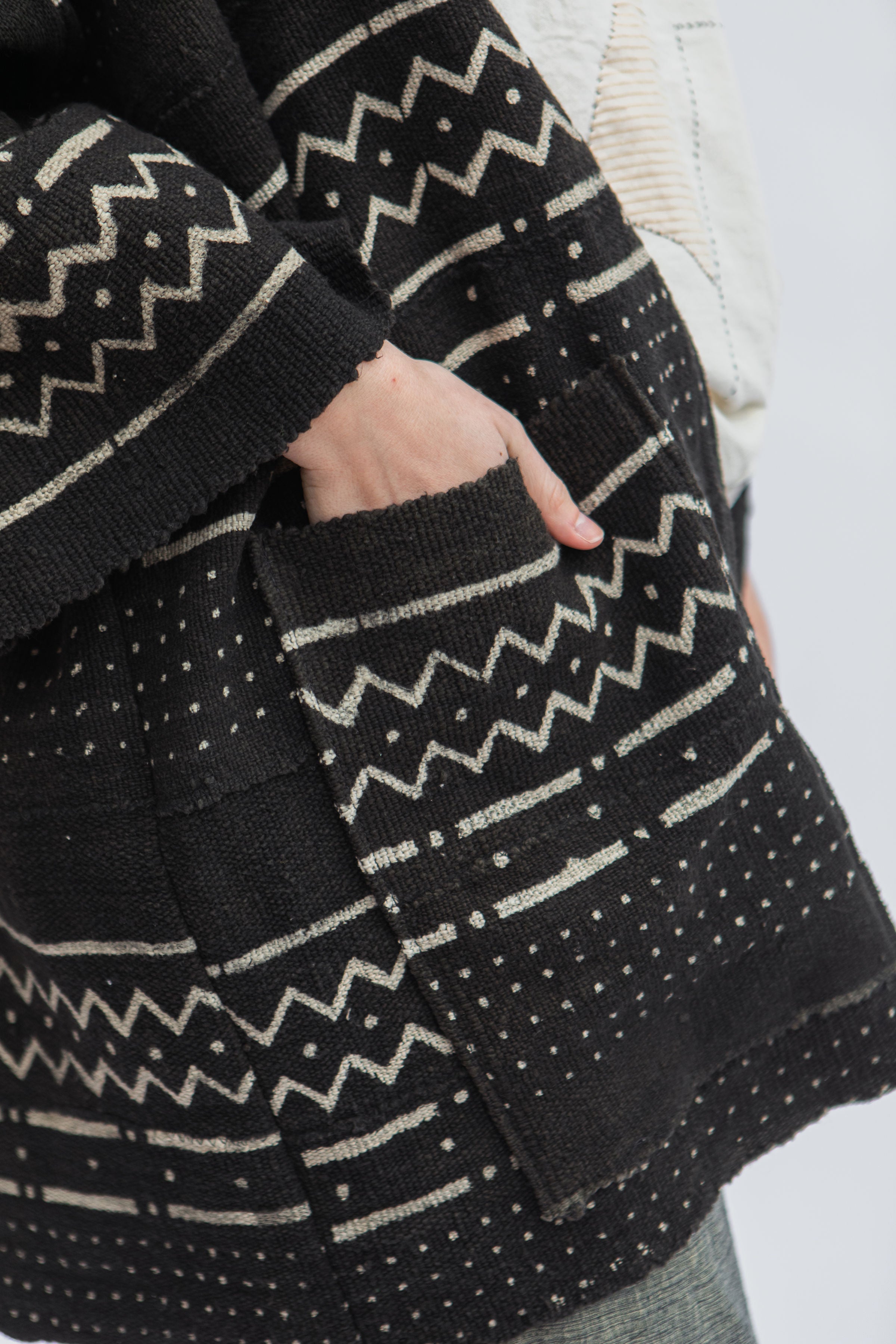 Bogolan Mud-Cloth Handwoven Organic Cotton Kuba Harbor Jacket