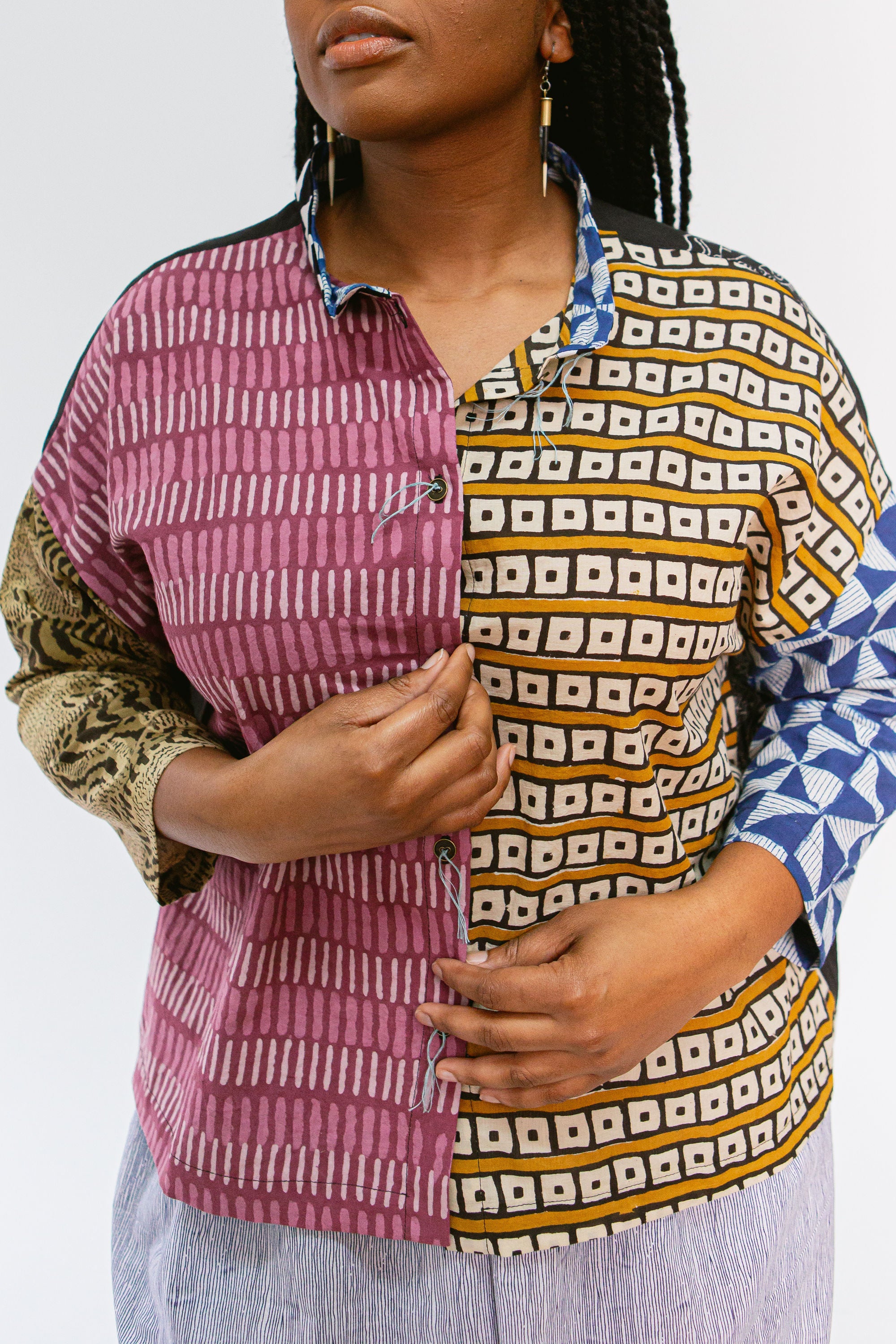 Quarter Crop Shirt, Pieced