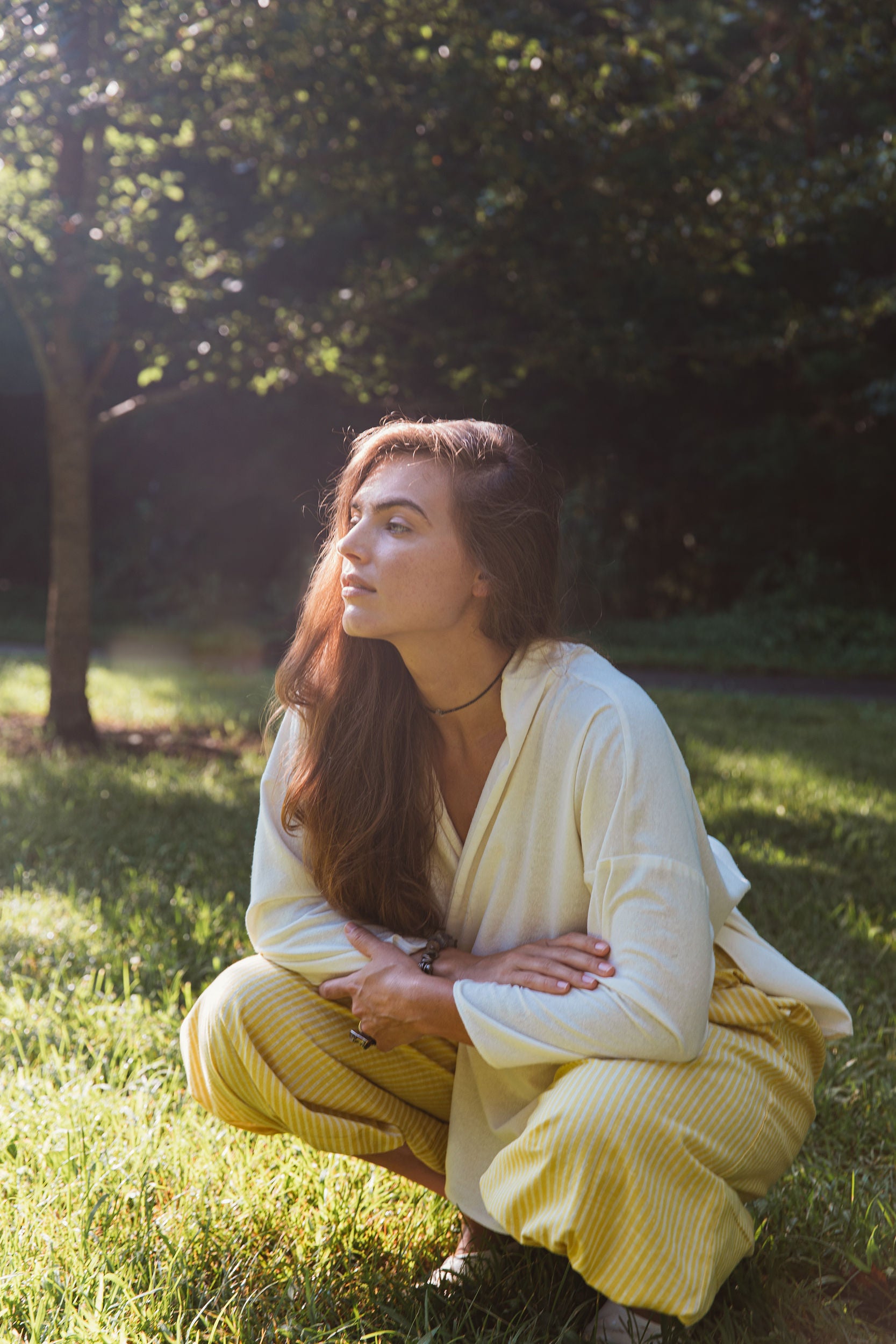 Handwoven Silk & Cotton Stripe Tulip Pant