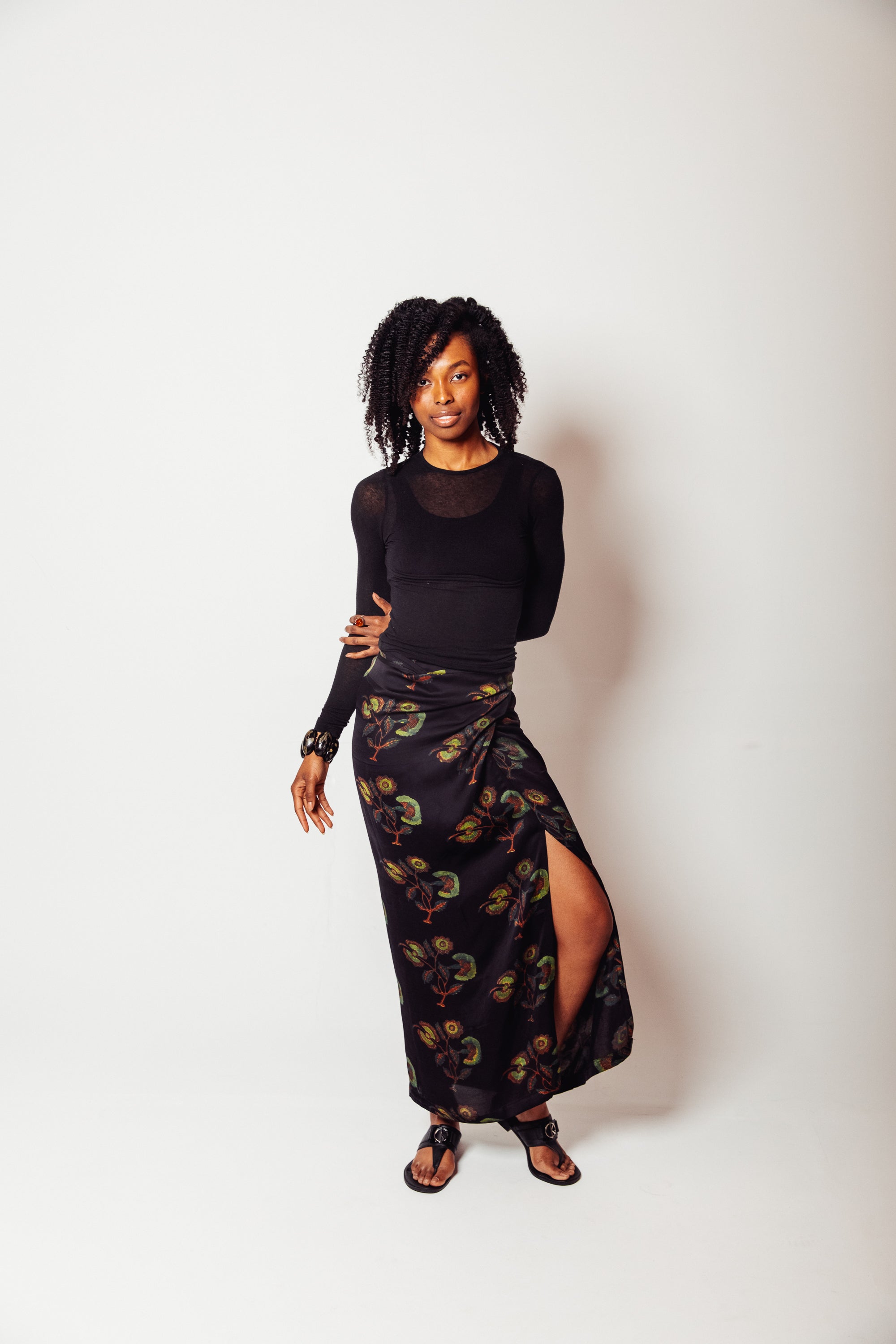 Ajrakh Block-Print Modal & Silk Twist Skirt