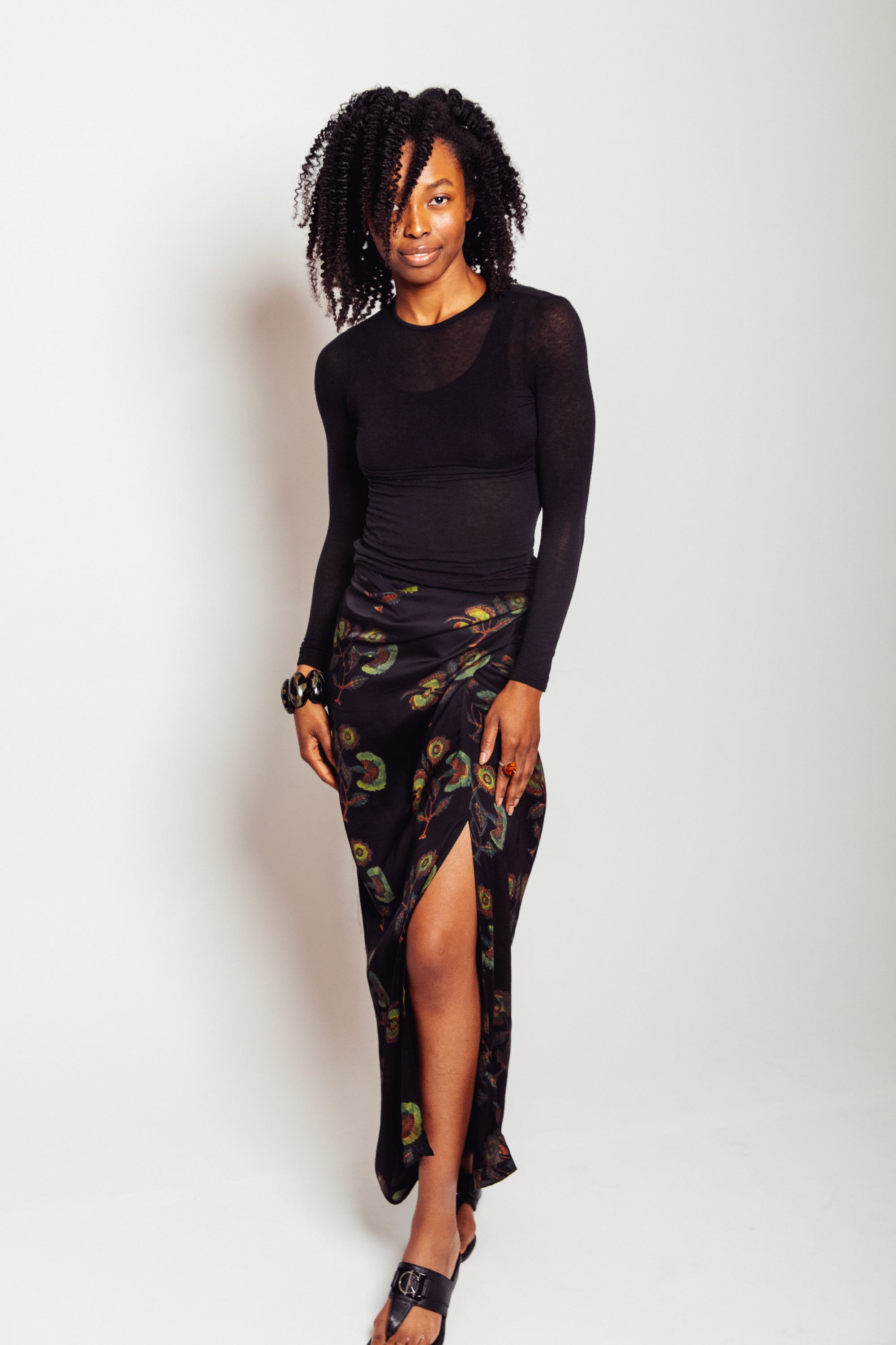 Ajrakh Block-Print Modal & Silk Twist Skirt