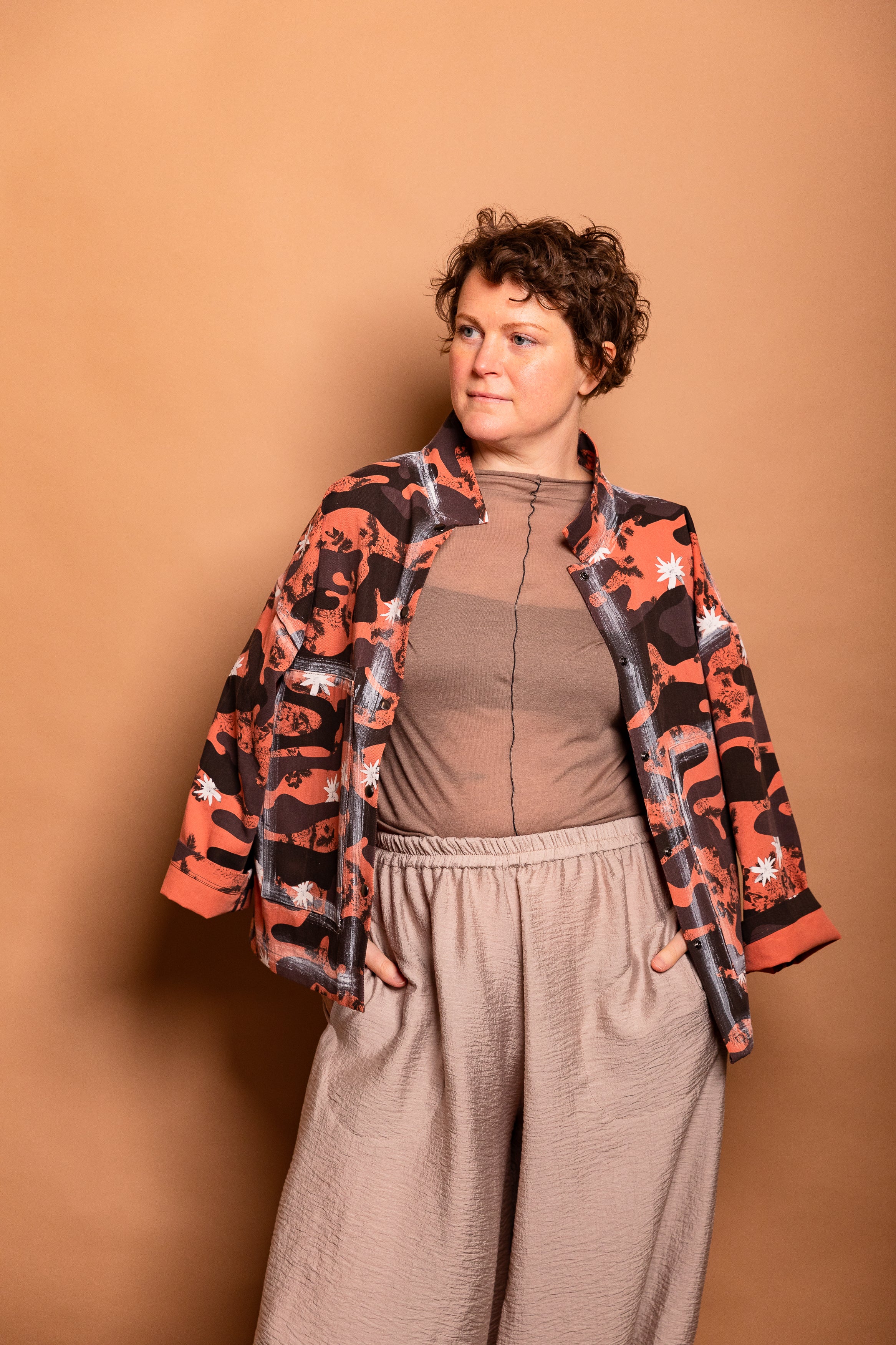 Drumohr RingJacket オレンジニット 44 The 