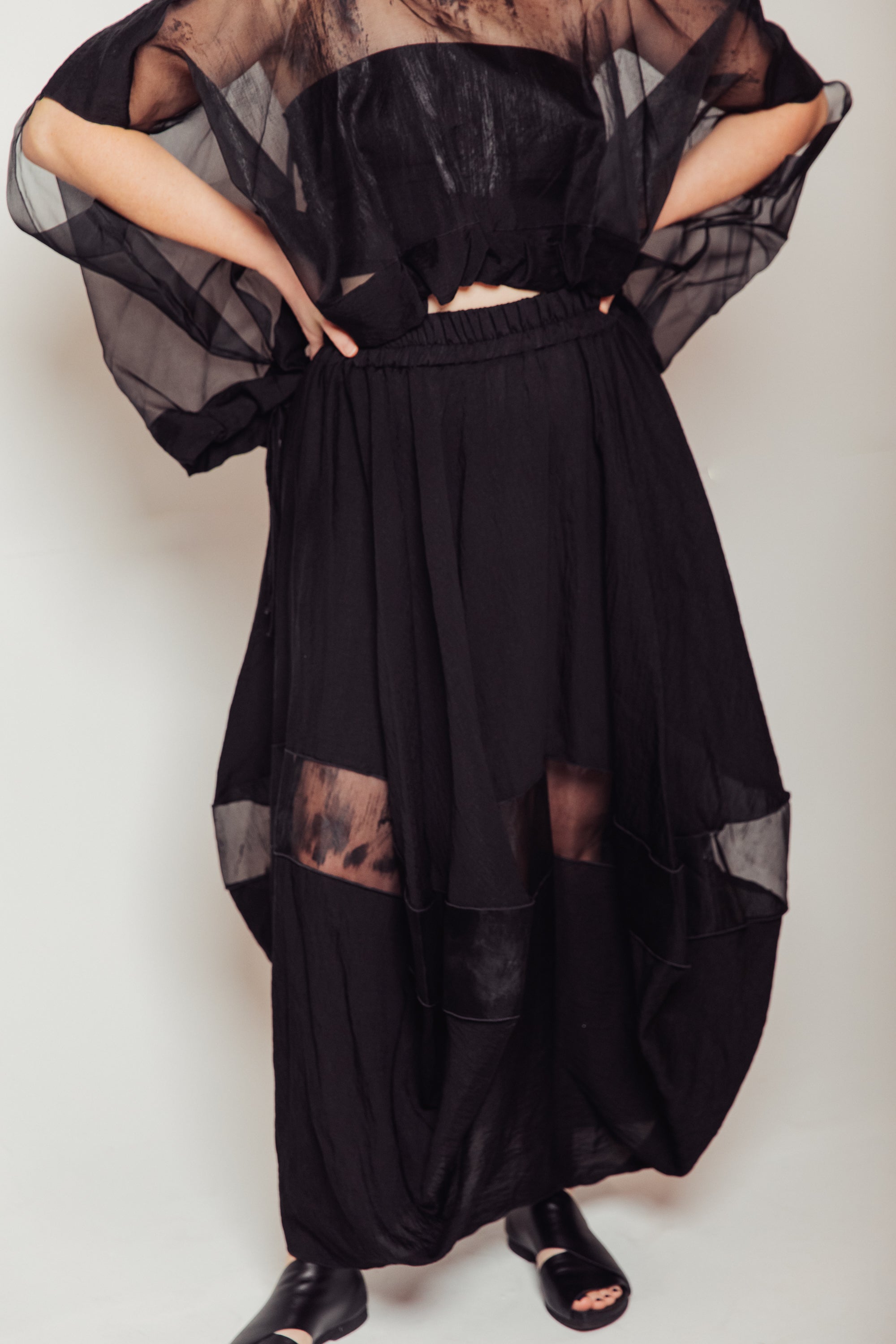 Hand-Painted Silk & Modal Bellows Skirt | Megan-Ilene