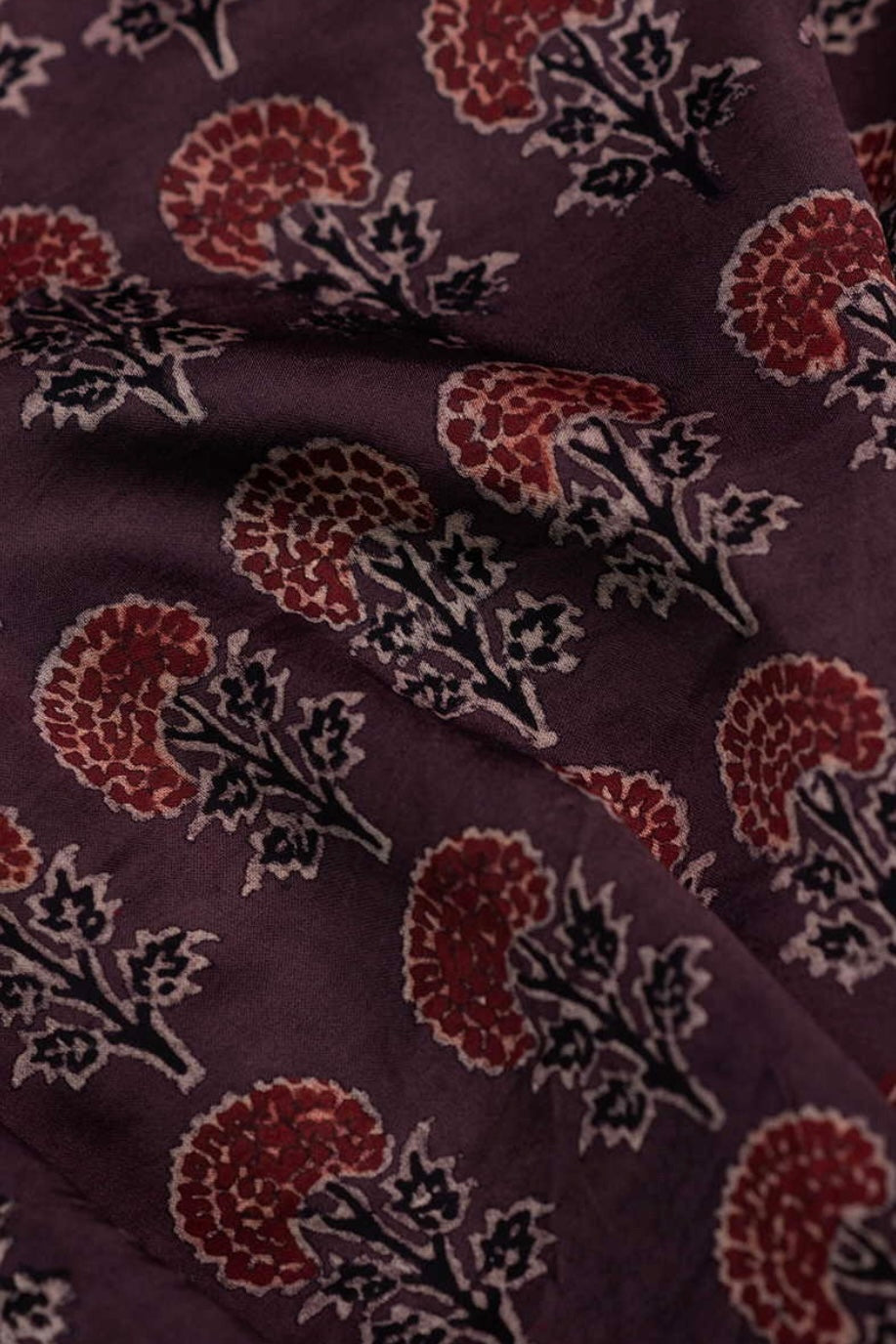 Block-Print Modal & Silk Crinkle Crop Blouse