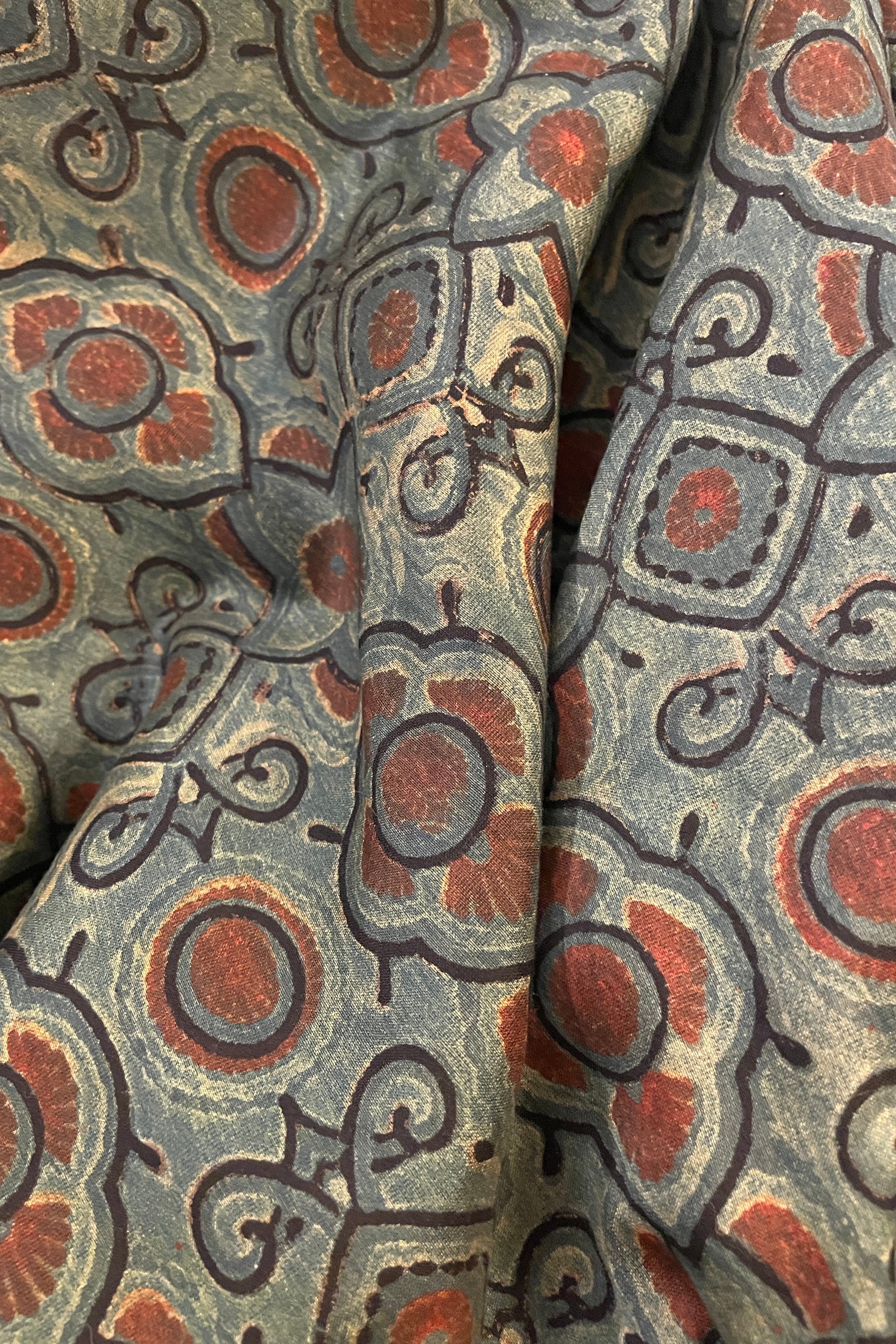 Block-Print Modal & Silk Crinkle Crop Blouse