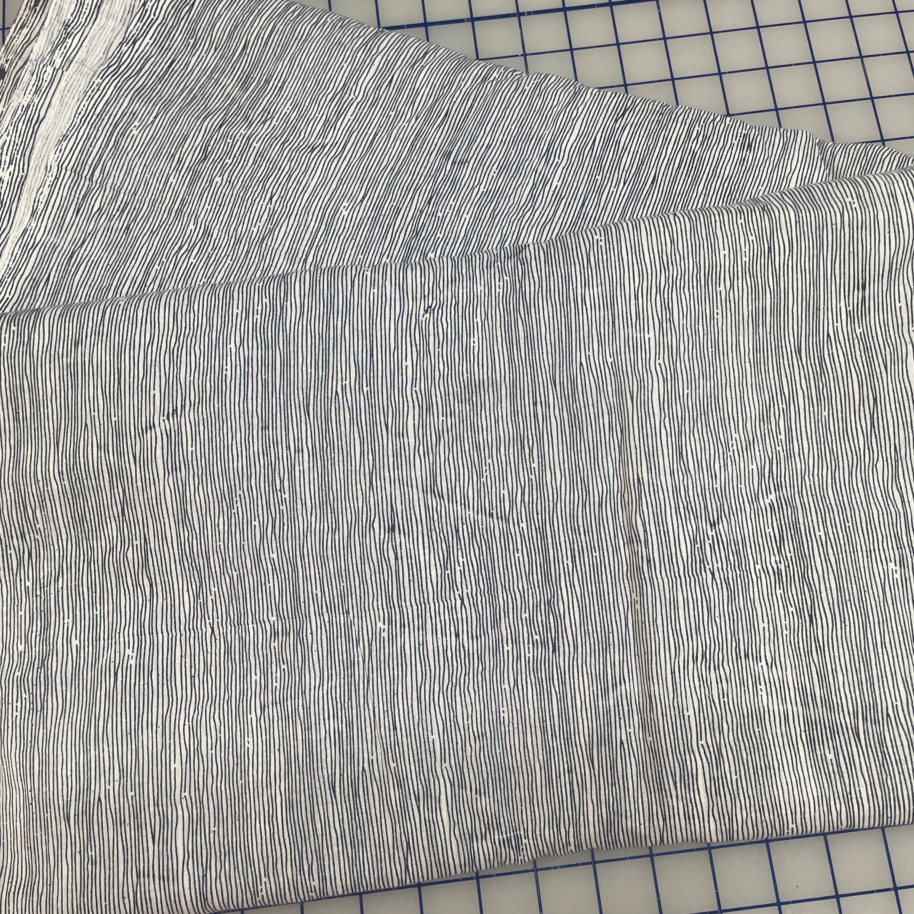 Hand Block Print Blue Stripe