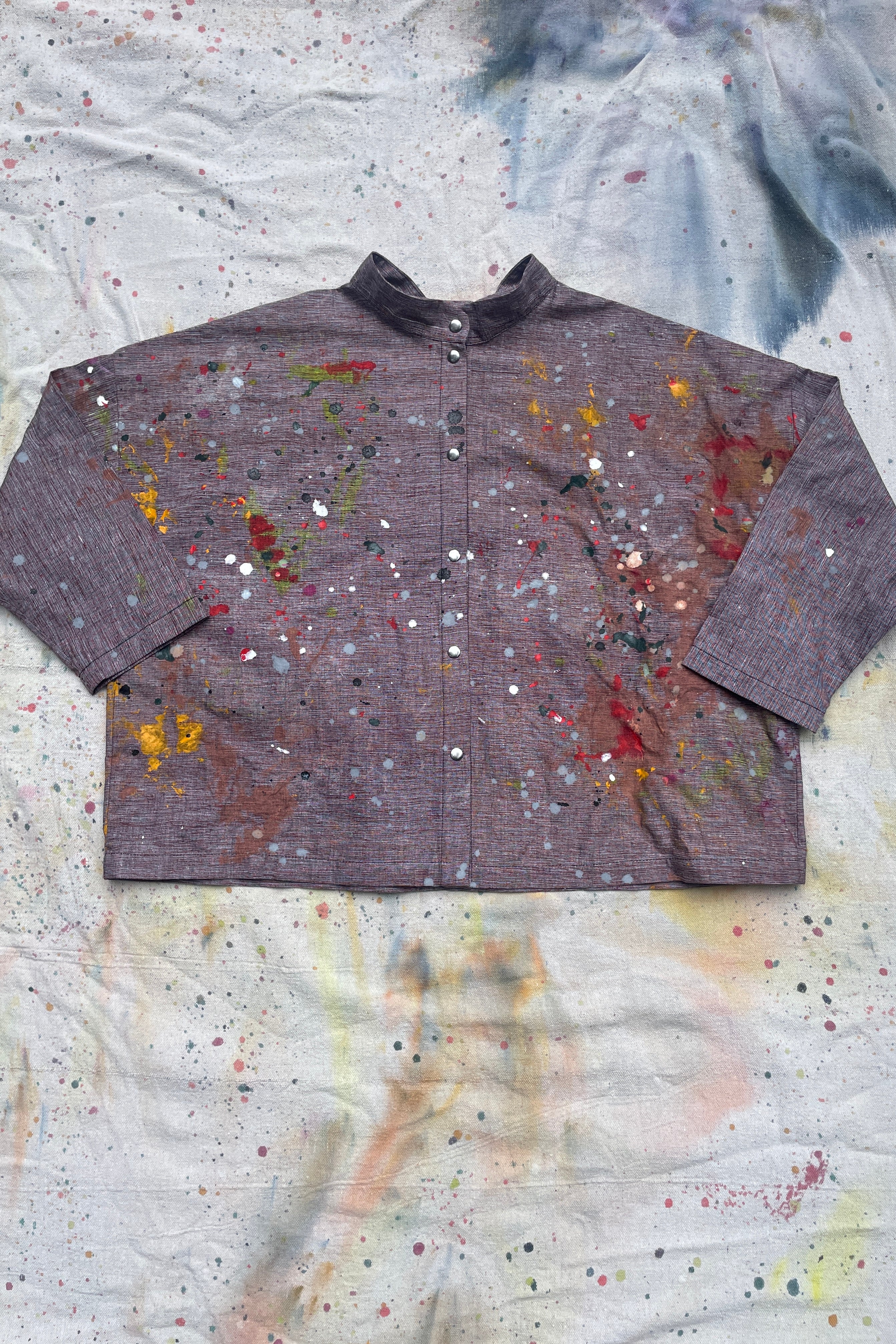 Hand Painted Artisan Handwoven Quarter Shirt Jacket