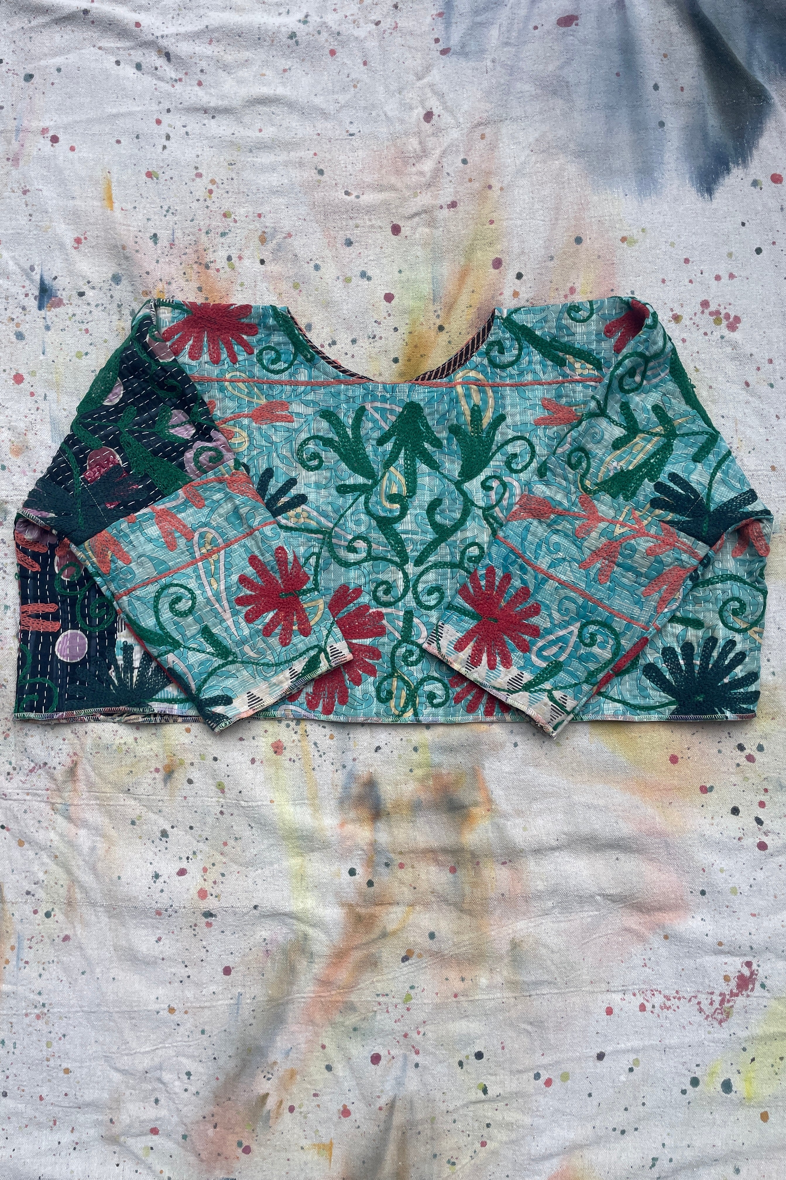 Reversible Antique Suzani & Indigo Bogolan Shift Topper