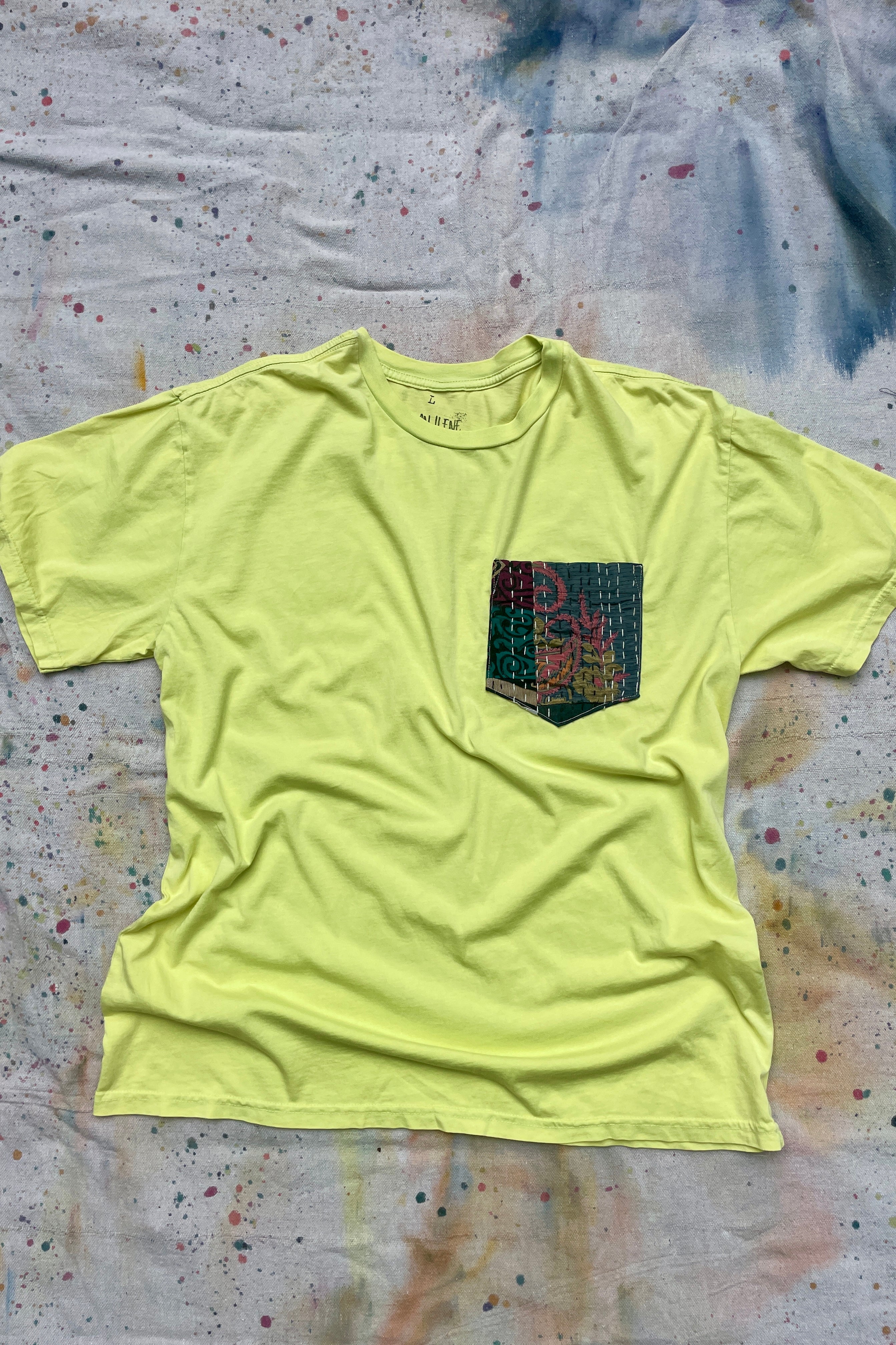 Kantha Pocket Business Casual Mineral Tee