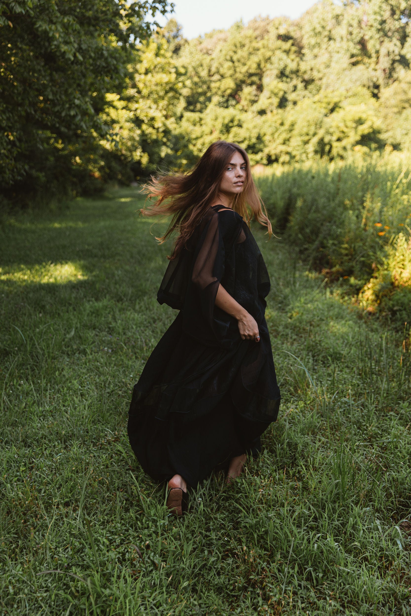 Hand-Painted Silk & Modal Bellows Skirt | Megan-Ilene