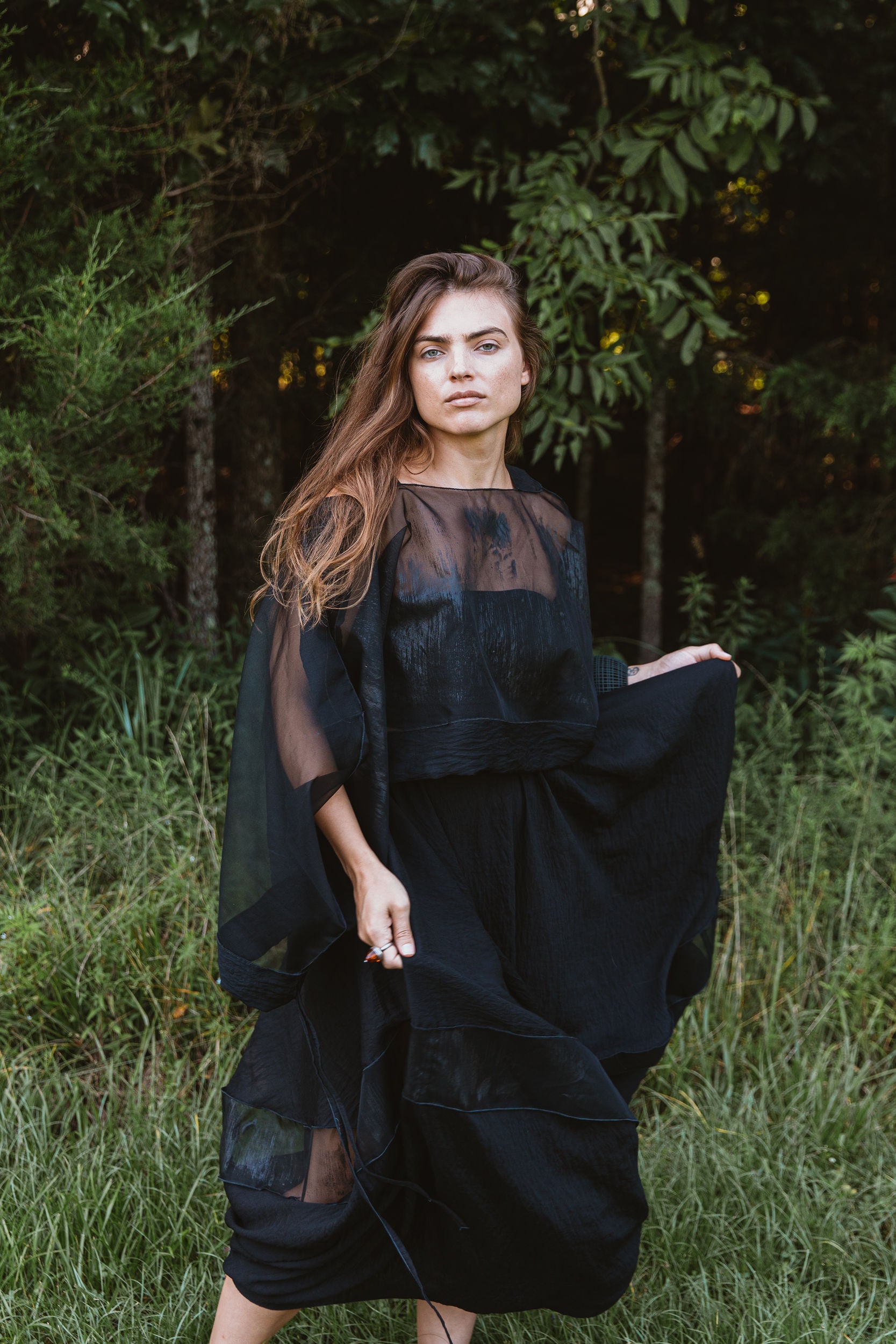 Hand-Painted Silk & Modal Bellows Skirt | Megan-Ilene