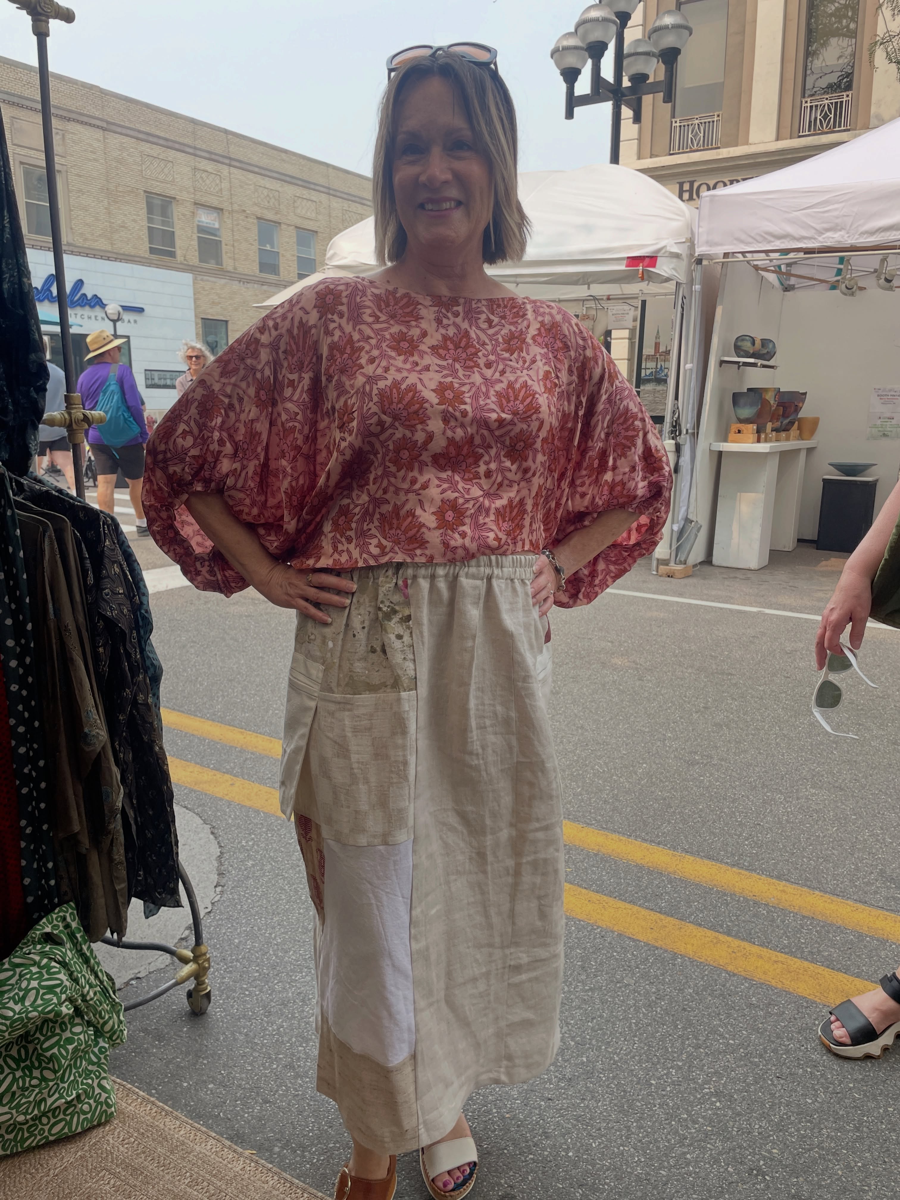 Hand-Pieced Zero-Waste Utility Cargo Midi Skirt