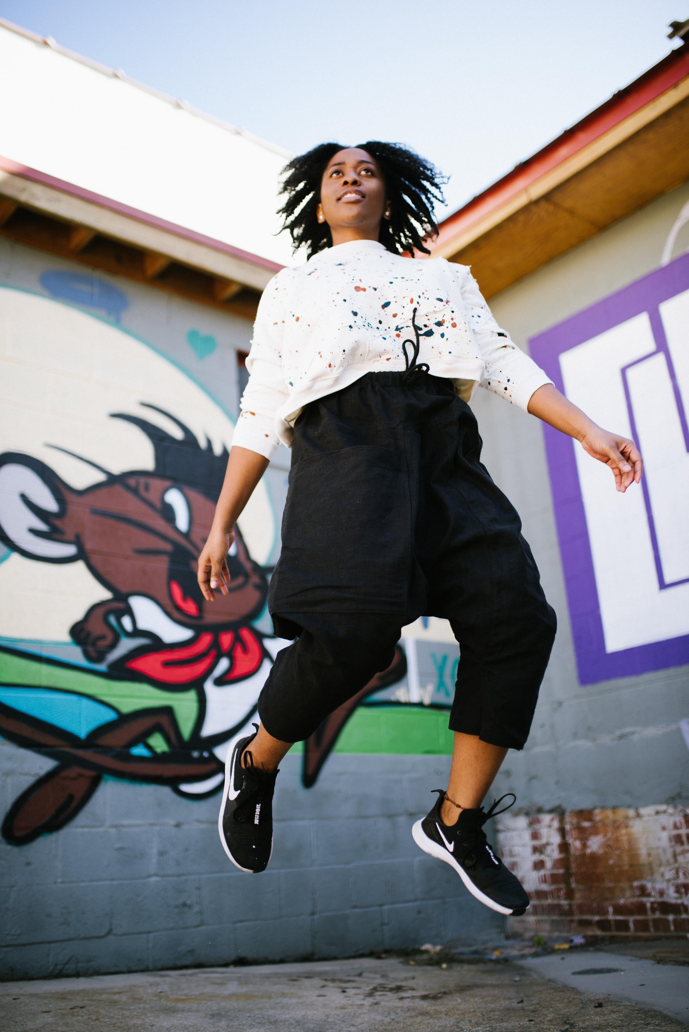 Puzzle Pant, Black Silk/Linen, Custom